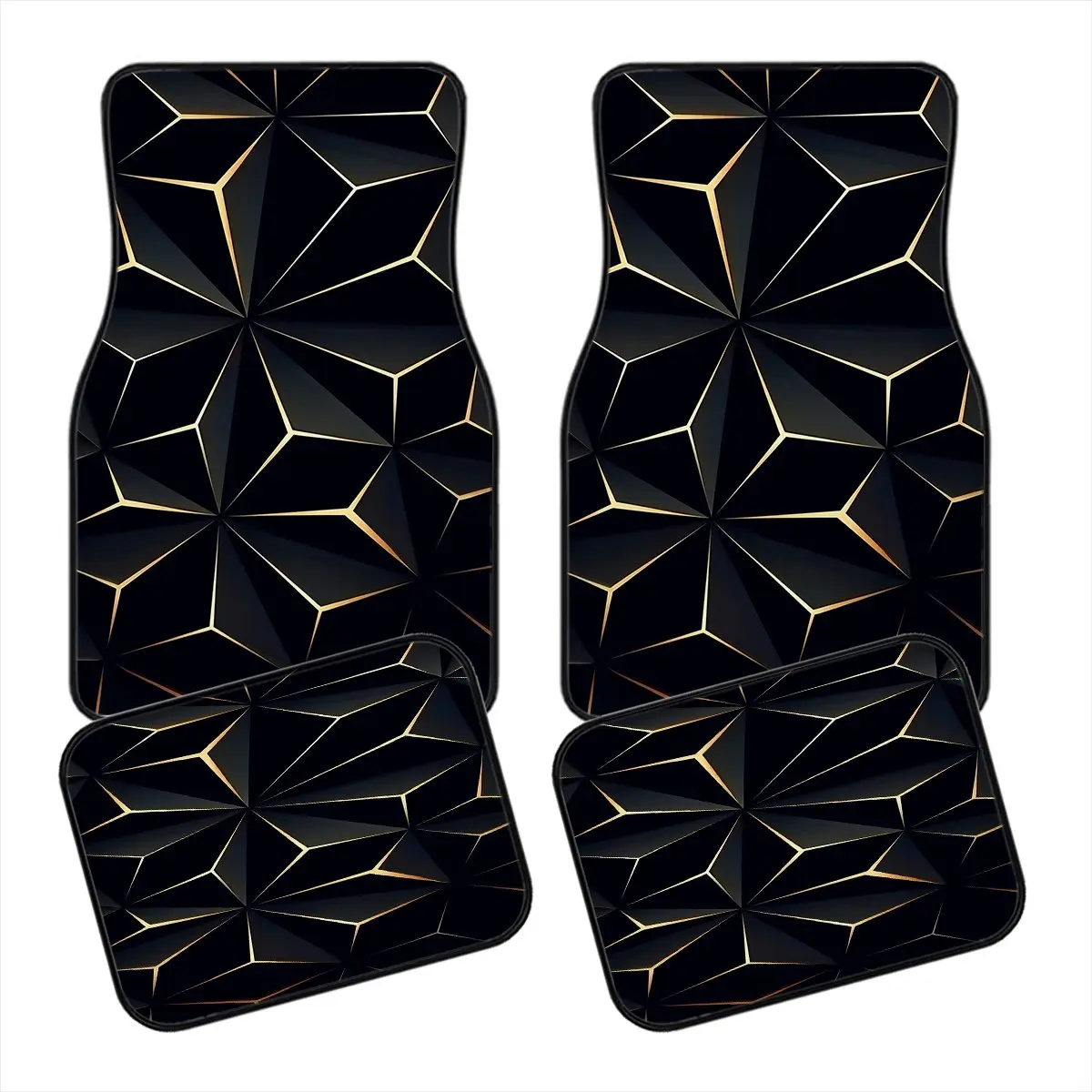 4-Piece Diamond Pattern Car Mats, Durable and Easy to Clean, All-Weather Full Coverage, Protection for All Vehicle Types, Car Floor Mats