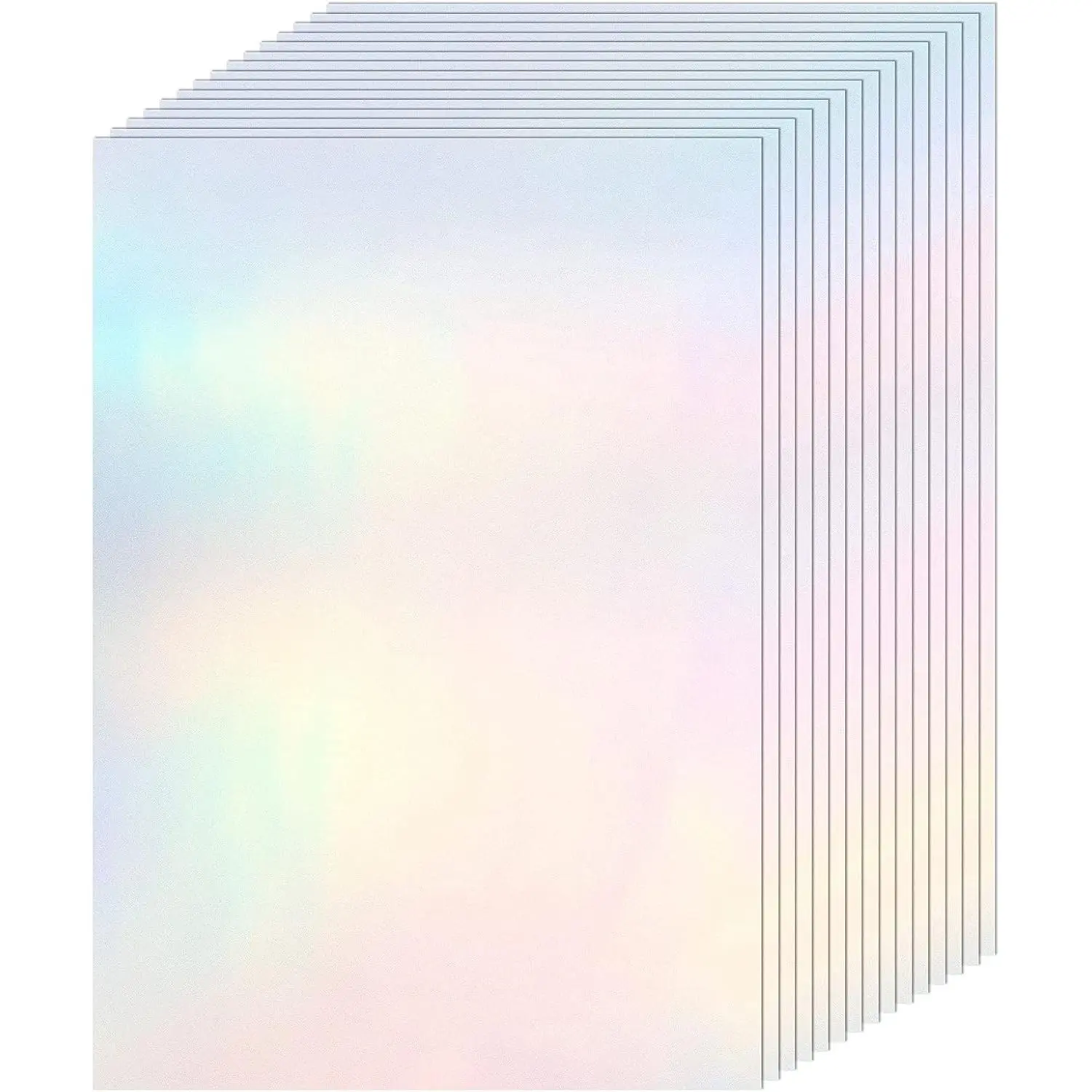 36 Sheets Holographic Sticker Paper A4 Vinyl Holographic Laminate Sheets Self Adhesive Waterproof Transparent Film, 11.7 x 8.3 inches(Colorful)