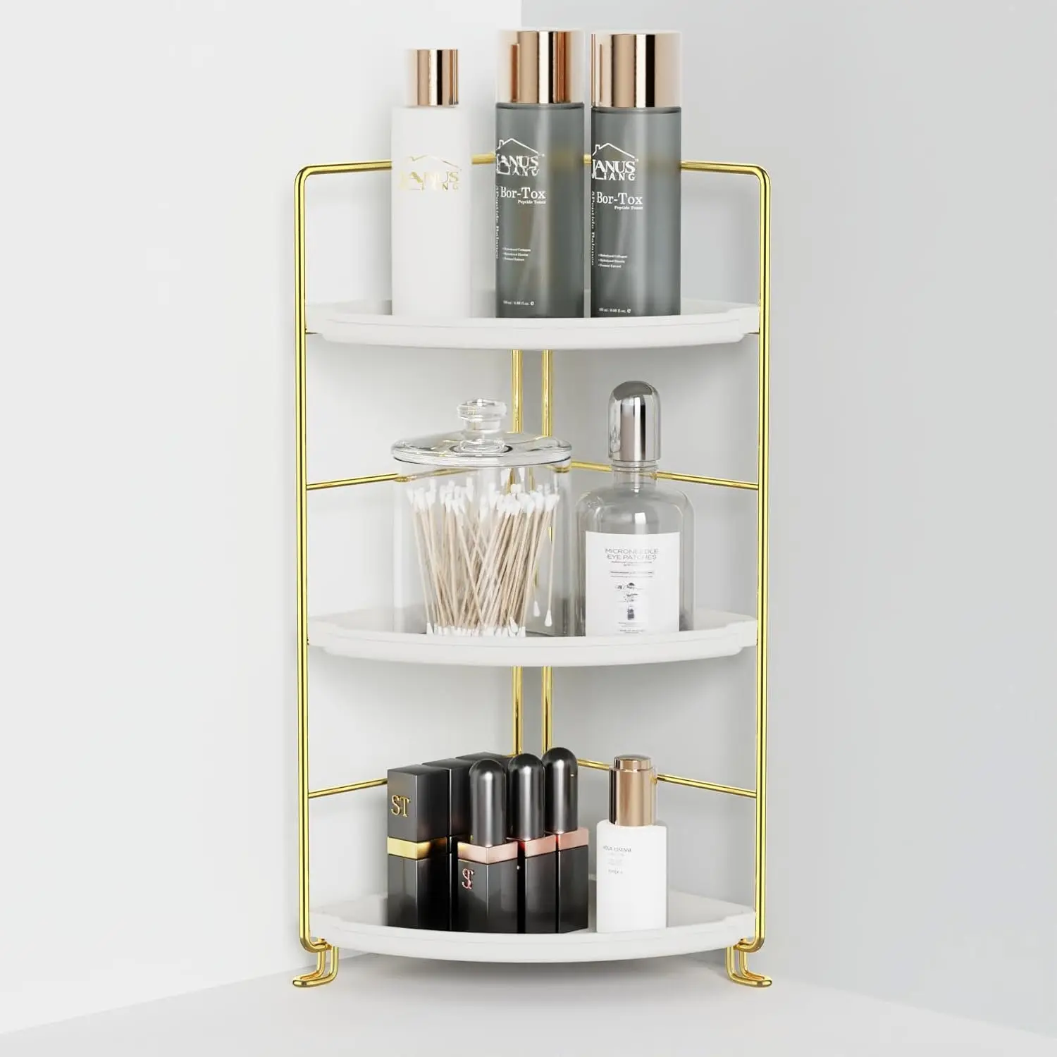 3-Tier Bathroom Organizer Countertop, Corner Bathroom Counter Organizer, Makeup for  Skincare Organizers and Storage, Kitchen Counter Organizer Perfume Organizer ()