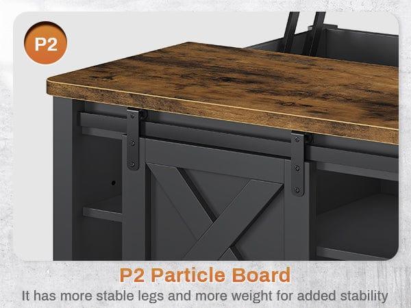 Sikaic 31.5 Inches Lift Top Coffee Table with Hidden Storage Black