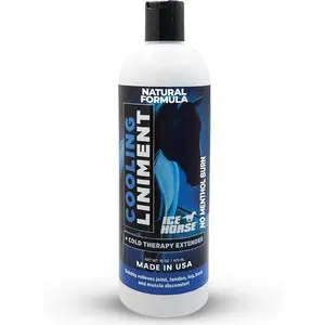 16oz Cooling Liniment Gel for Horses, No Burn or Blister Formula with Arnica, MSM & Calendula, Competition Safe for Sore Muscles & Joints, Odorless Colorless Horse Muscle Gel