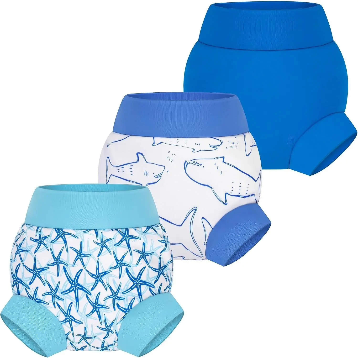 Baby Swim Diapers 3 Pack, Reusable Adjustable Washable Waterproof Swim Diapers for Boys & Girls 6 Months - 5 Years(Gift)