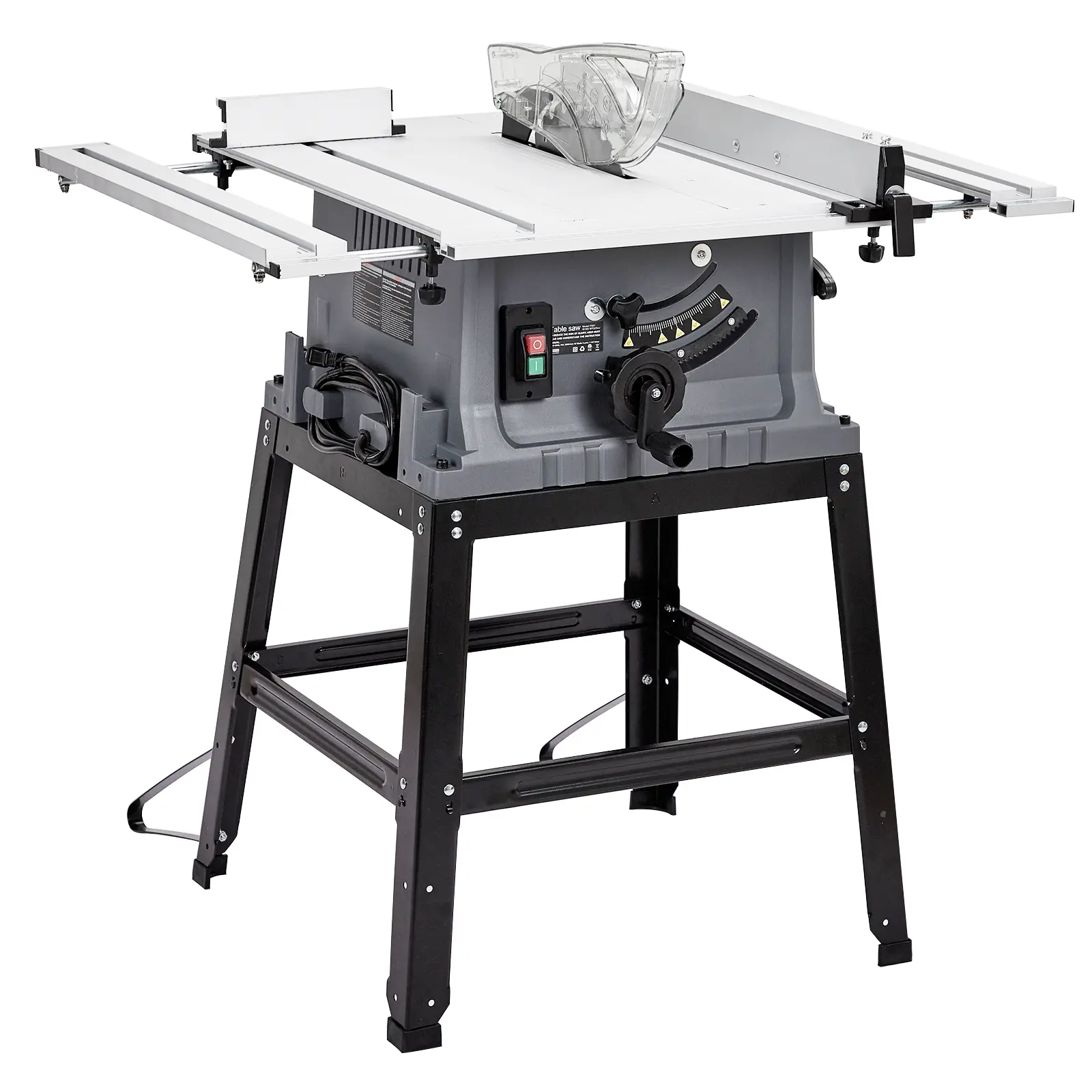 GAOMON 10-Inch Portable Table Saw with Stand – Adjustable Blade Height, Powerful 15A 5000RPM, 90° Crosscut & 0-45° Bevel Cut, fine particles Collector – Multi-Material Cutting for Woodworking, Metal, Plastic
