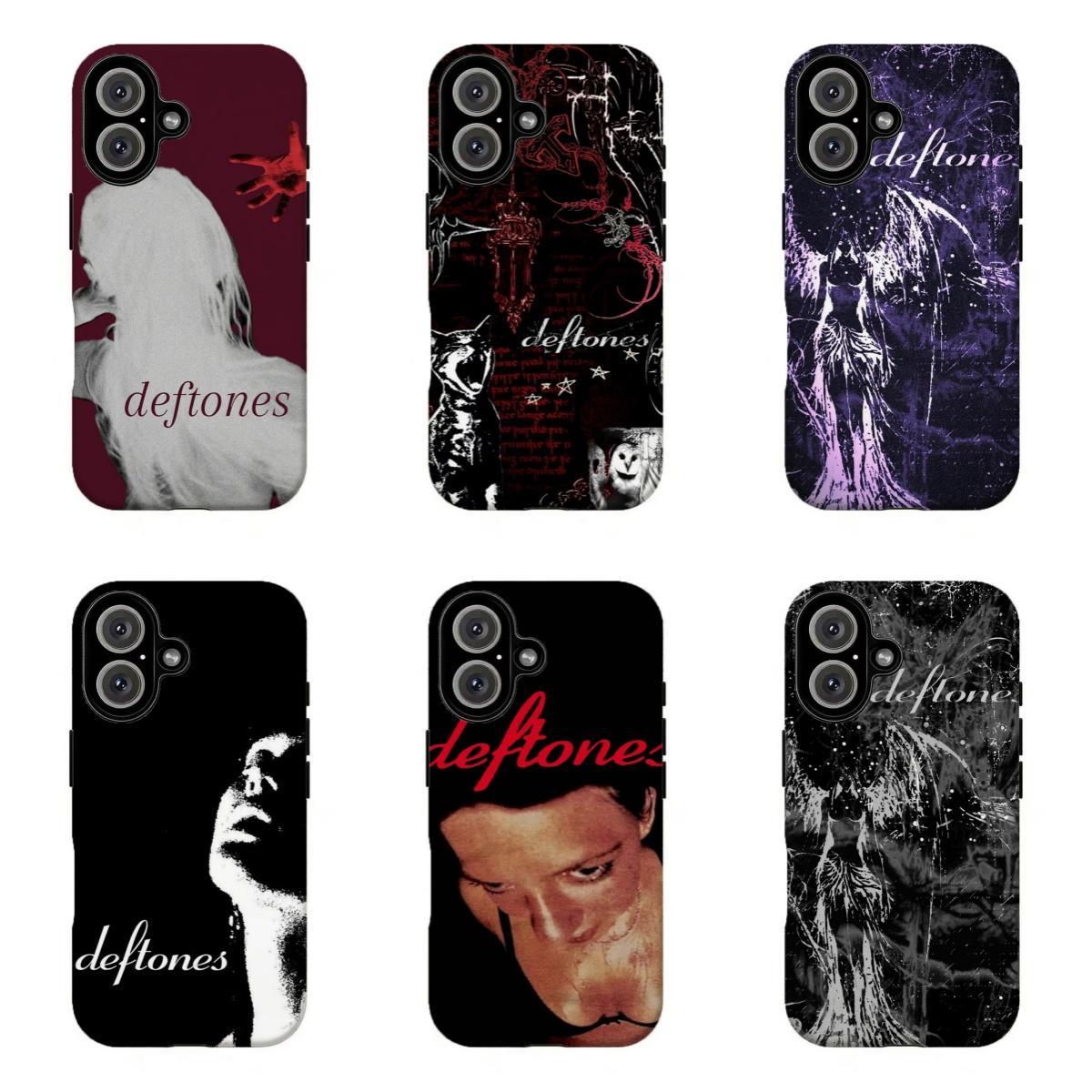 FL-Vintage Deft0nes Collage Phone Case,Dark Y2K Nu Metal Band Tough Case For iPhone 11 12 13 14 15 16 17 Pro Max for Samsung S21 S22 S23 S24 S25 S26-Gift for her/him/fans
