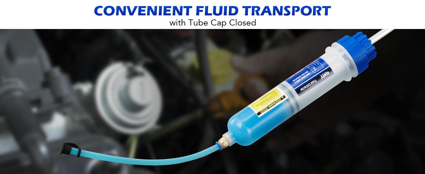 Orion Motor Tech 200/350mL Yellow/Blue Manual Fluid Extractor and Filler, Syringe Style Pump for Car Power Steering Transmission Gear Oil & Brake Fluid Changes,Hand Vacuum Pump for ATV Boat Automotive Fluid Extraction,extension tube