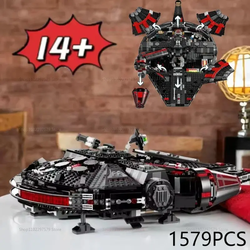 Building Blocks, Dark Universe Spaceship Model, Light Cannon, Detailed Cockpit, Adult Assembly