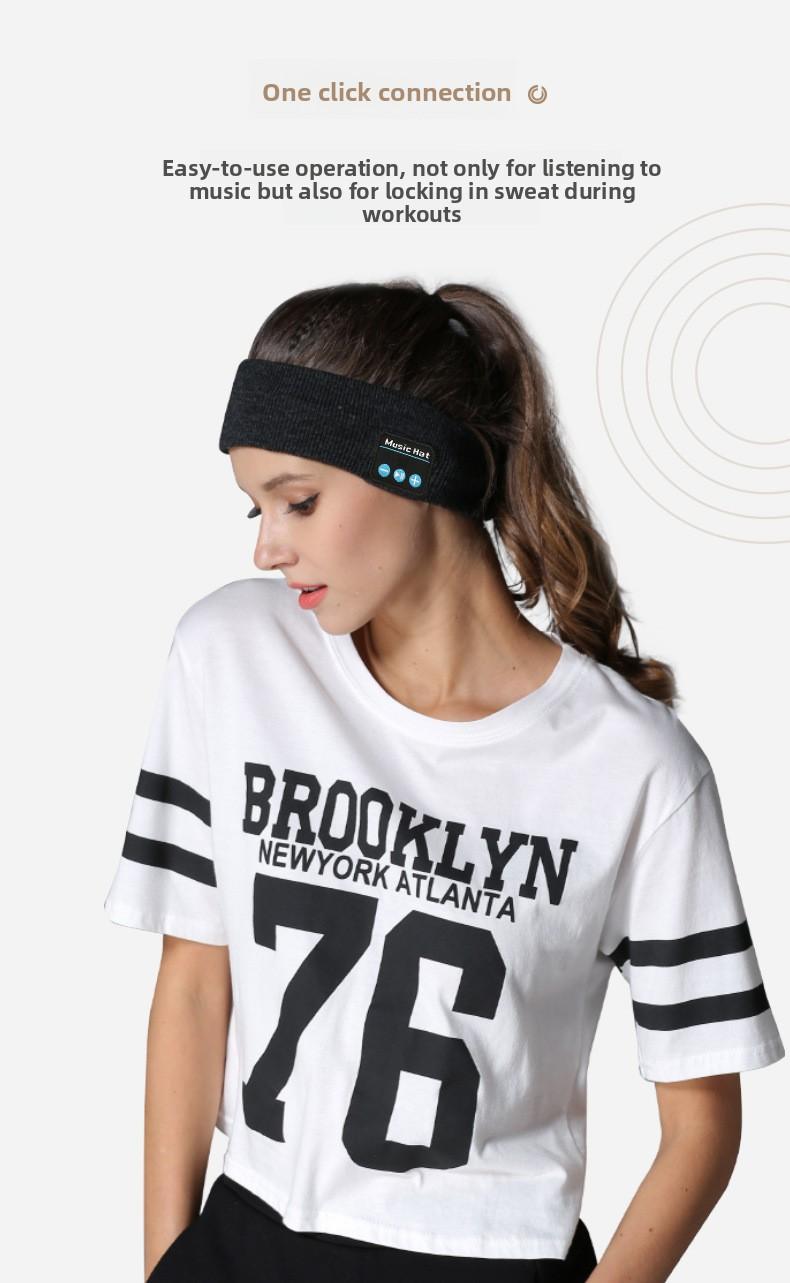 Wireless bluetooth headscarf outdoor fitness sweat-absorbing headset music call outdoor knitting bluetooth headband