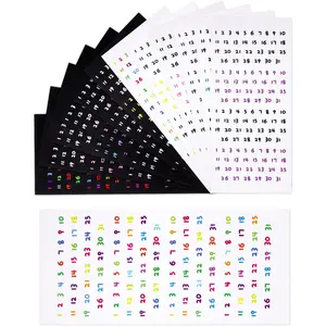 1488 count Small Number Stickers 1-31, 12 Sheets Paper Decal, 0.2 Inch Colorful Numbered Sticker Labels for Planner Scrapbook Journal Calendar DIY Crafts Organization Event Planning Date Marking