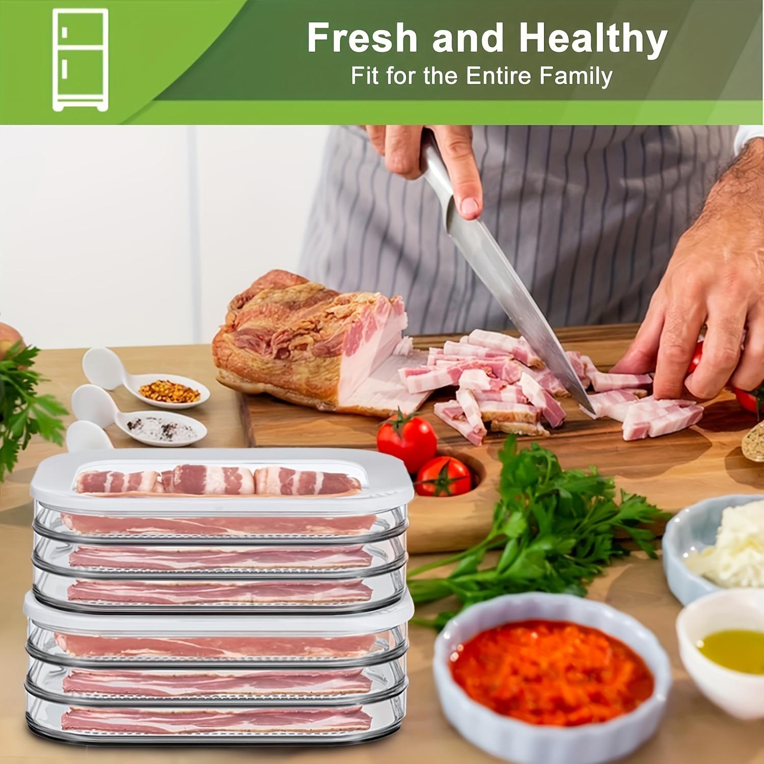 3-Tier Stackable Deli Meat & Cheese Storage Organizer with Lid – BPA-Free Plastic Refrigerator Container, Dishwasher Safe, Trending TikTok Kitchen Storage, Perfect for Home & Meal Prep