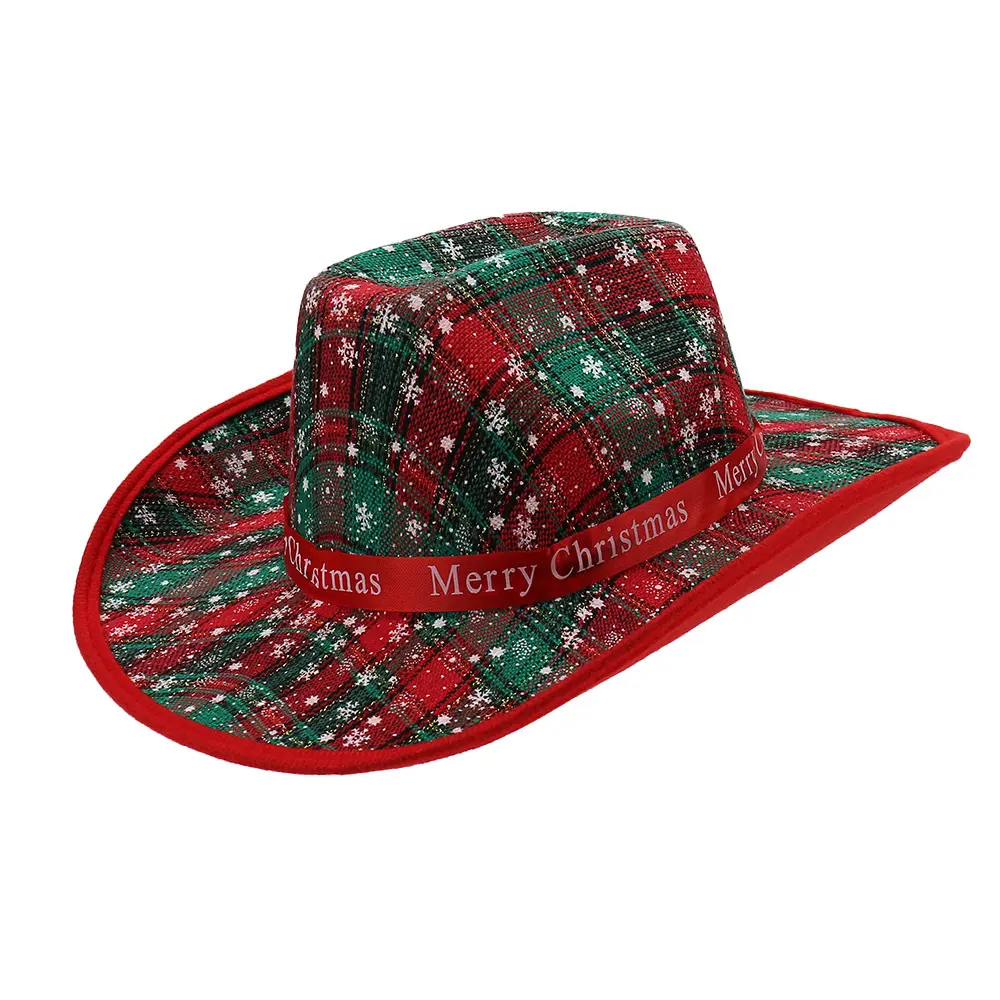 2026 New Arrival Christmas Themed Felt Hat, Cowboy & Magician 2-in-1 Printed Cap, Masquerade Party Cosplay Decorative Hat for Outdoor Activities