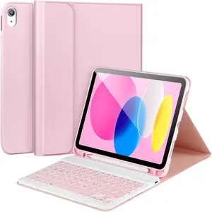 iPad 11th Gen (A16) / 10th Gen Case with Keyboard - Backlit Wireless Detachable Folio Keyboard Cover with Pencil Holder for iPad 11-inch (A16 2025) & 10.9-inch (2022) Adjustable