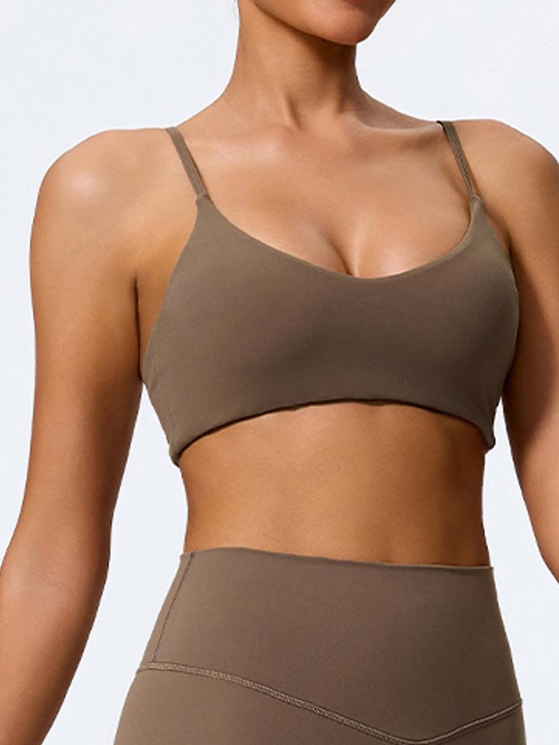 Women's Ultra-Soft Fabric Sports Bra, Tight-Fit Backless Yoga Top, Removable Pads, Ideal for Running & Fitness, Casual Daily Wear