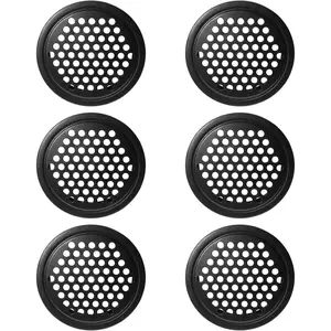 6Pcs 53mm/ 2inch Air Vents Stainless Steel, Black Round Soffit Louver Vent Mesh Hole Air Vent Louver for Bathroom, Kitchen, Cabinet, Wardrobe
