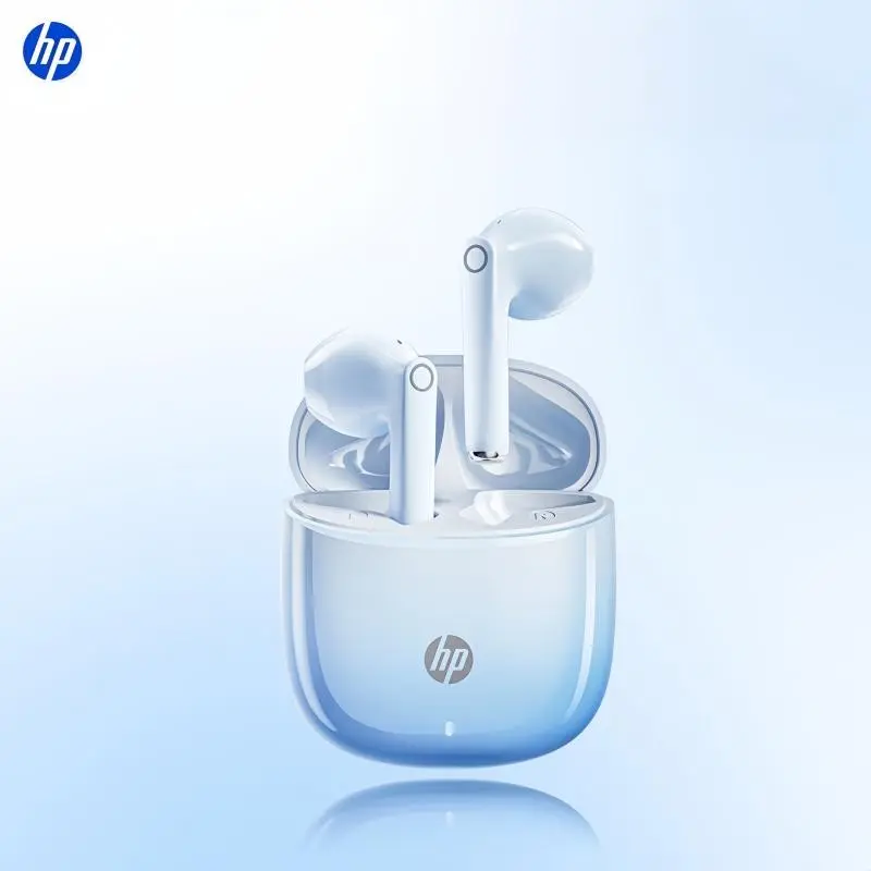 Hp Tws10a True Wireless Bluetooth-compatible Earbuds, Ipx4 Waterproof, Clear Calls, Voice Assistant, Auto Reconnect, Bluetooth-compatible 6.0, Gradient Blue
