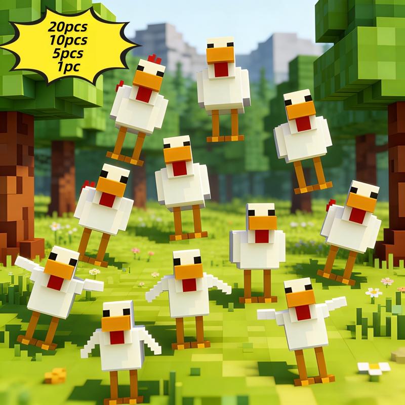 Minecraft 3D Printed Pixel Art Chick Figurine, Colorful Plastic ...