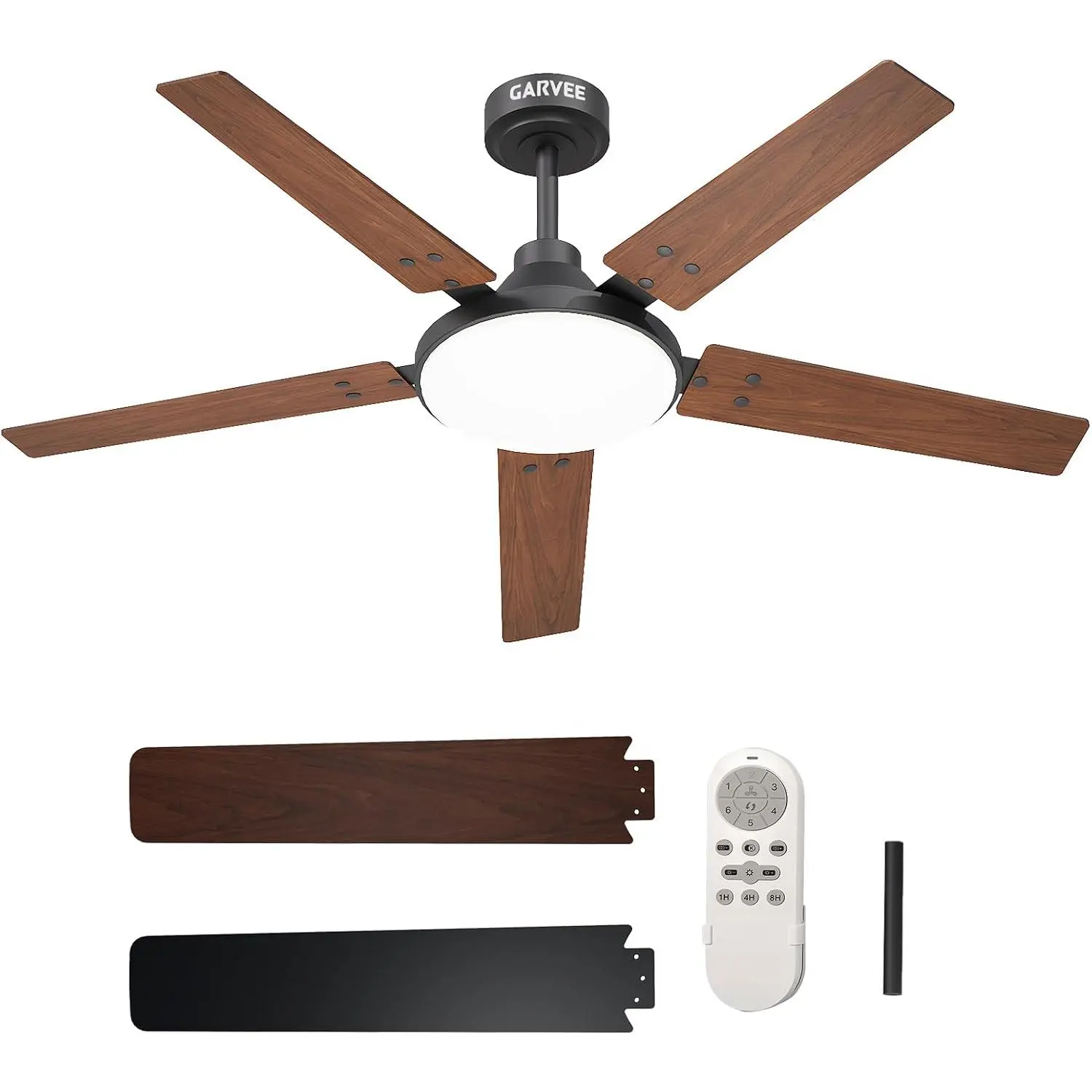 52 inch Farmhouse Ceiling Fan with Light and Remote, Reversible DC Motor, 3CCT Dimmable Quiet Fan with Memory Timer, Indoor & Covered Outdoor Ceiling Fan