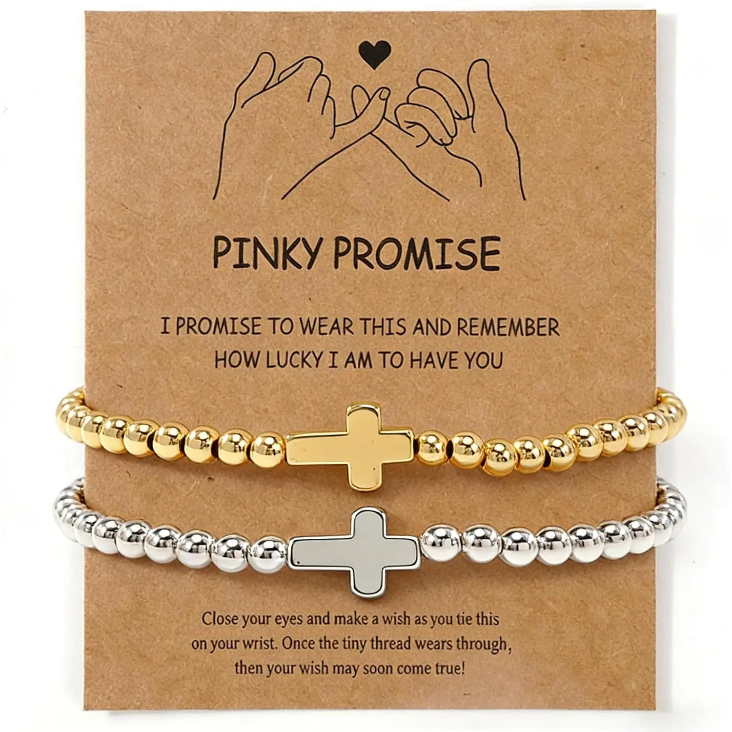 Matching Bracelets for Couples Pinky Promise   Beaded Couple Bracelets Anniversary Long Distance Soulmate Relationship Bracelets for   Valentines Gifts for Women Her Him