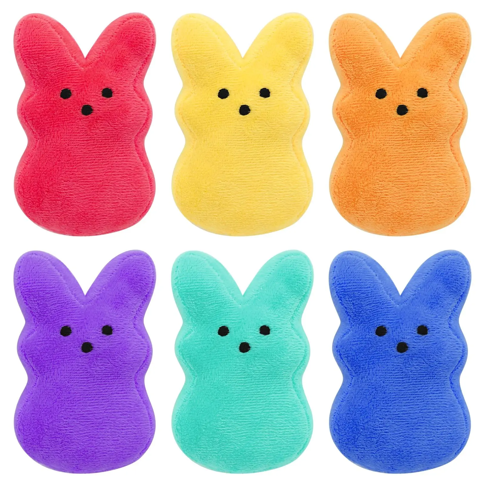 6 Pcs Easter Bunny Plush Toys,Easter Basket Stuffers Toys for Kids,Bunny Stuffed Animals, Easter Party Favors Gift Toys for Kids