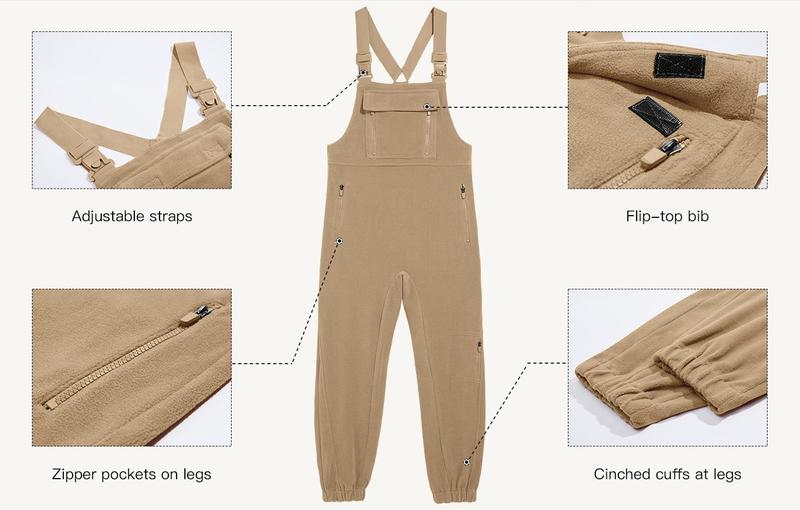 Imily Bela Women's Fleece Warm Overalls Winter Loose Casual Jumpsuits with Pockets