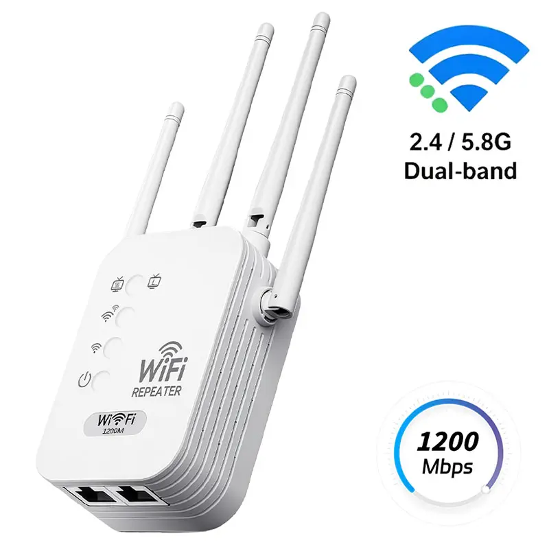WiFi Extender Signal Booster for Home,WiFi Extender,Long Range Up To 12880 Sq Ft and Solve Dead Zones,Multi-Device Support,Internet Extender WiFi Booster,WiFi Repeater with Ethernet Port