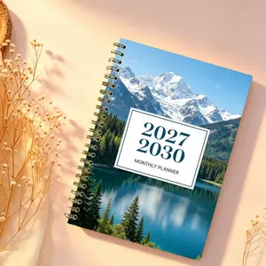 2027-2030 Monthly Planner/Calendar - January 2027 to December 2030, 4-Year Monthly Planner, Green Landscape Themed Cover Design Notebook, Yearly Calendar Planning, Monthly Tabs, 48-Month Calendar, 5.5 x 8.3 Inches Thickened Paper, Elastic Cover, Durable D