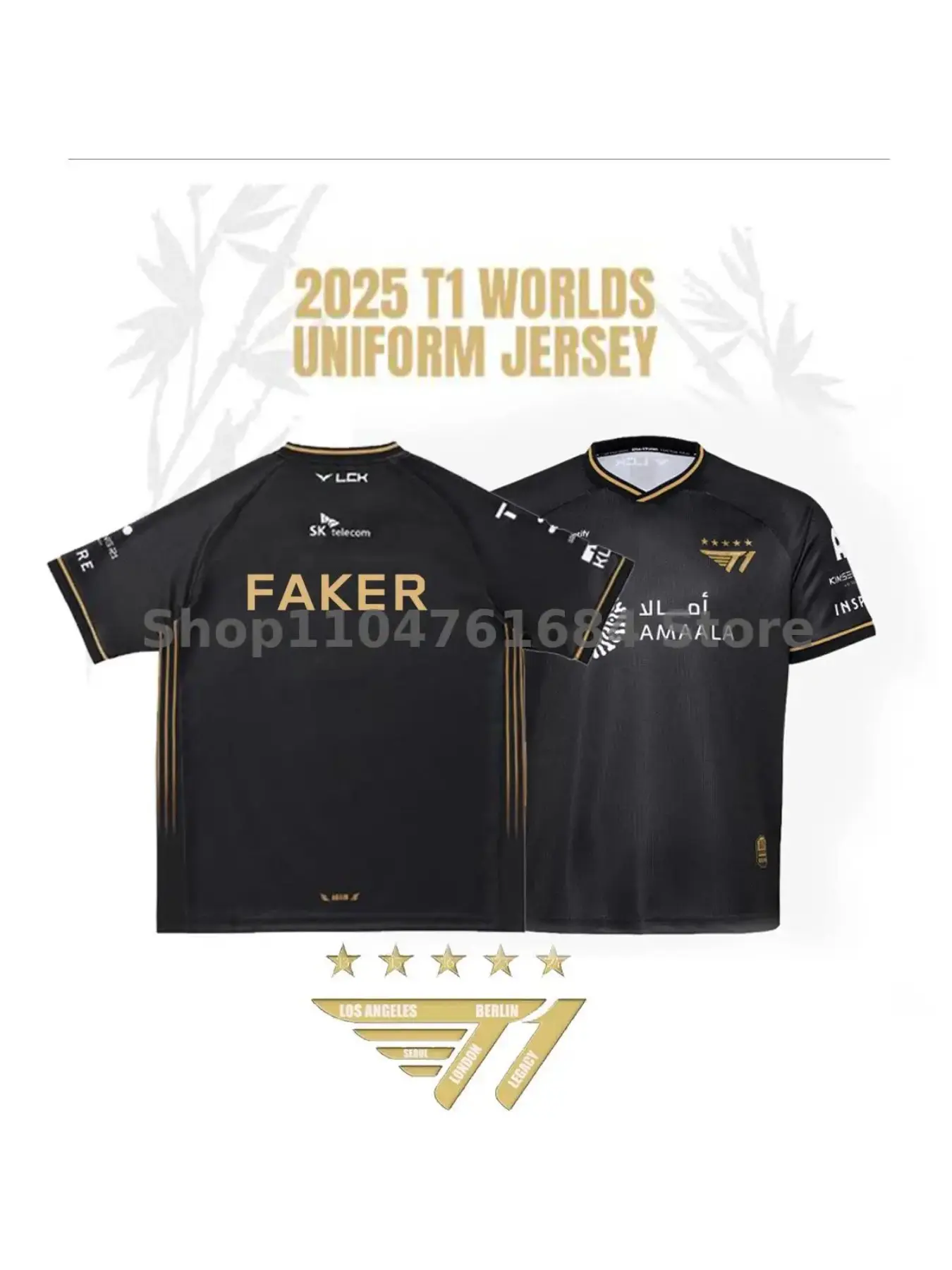 2025 New T1 Esports Team Uniform T-shirt League Of Legends World Finals Jersey T Shirt Lol Games Faker Fan Support Men Clothes Apparel