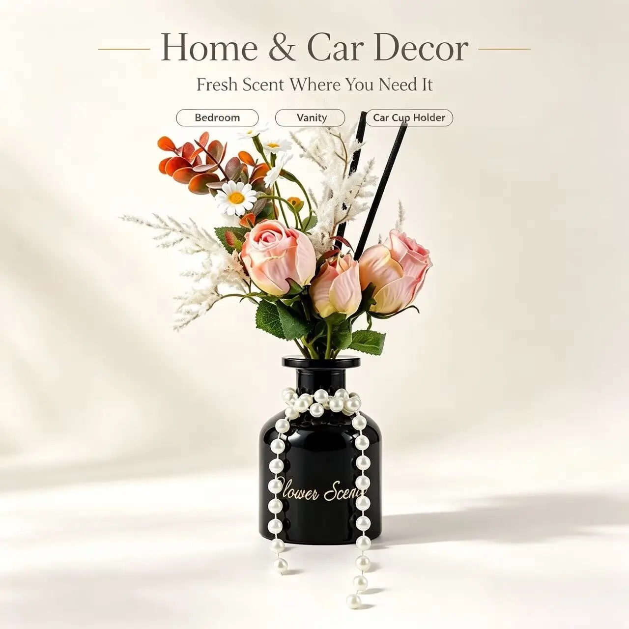 120ML Wake Up to Elegant Scent Diffuser, Bedroom Floral Aromatherapy Decor, Long Lasting Home Fragrance Gift for Her