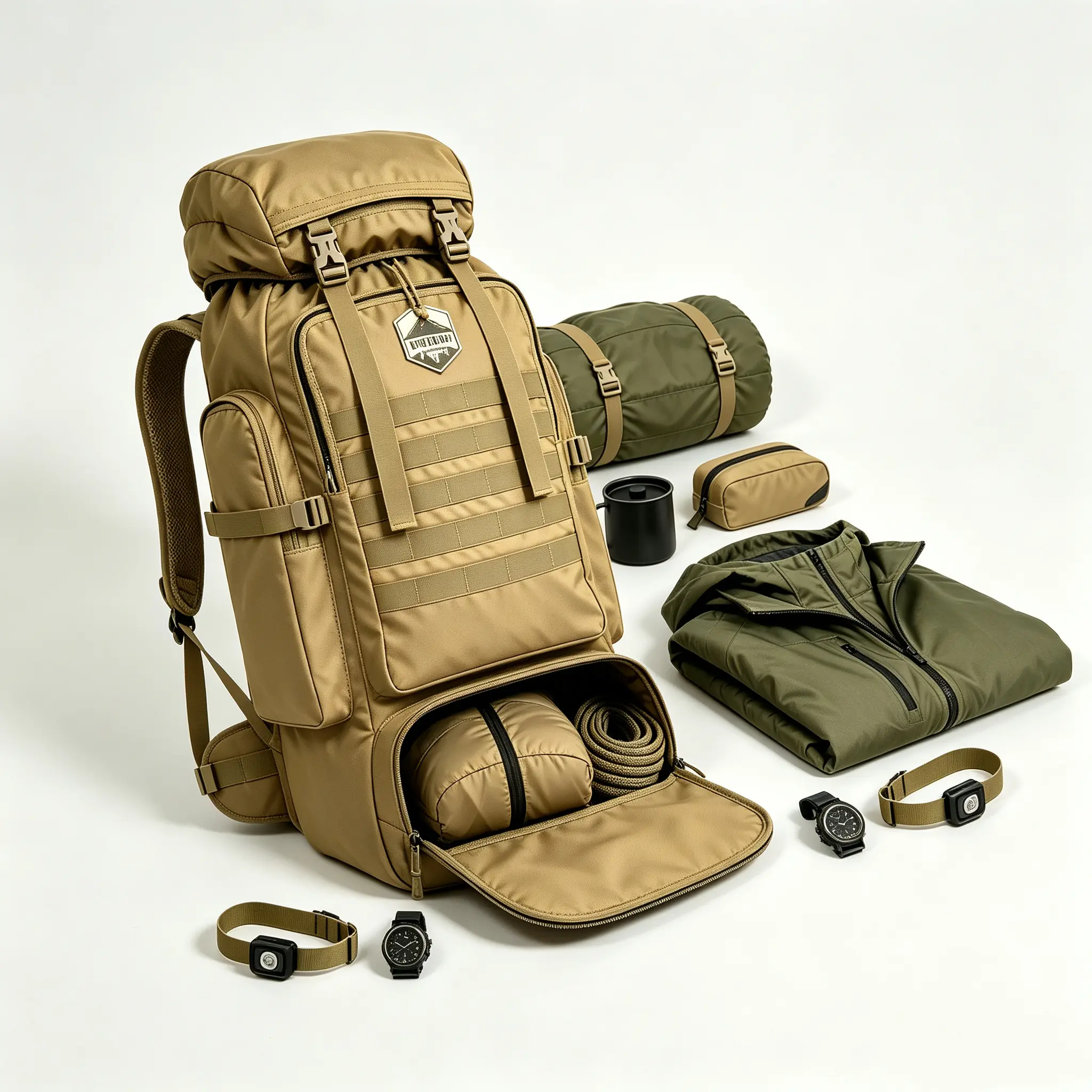 Unisex 70L Waterproof Lightweight Oxford Fabric Camping Tactical Backpack, Molle Webbing 3-Day Assault Rucksack for Outdoor Camping & Hiking