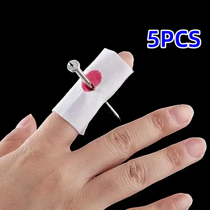 5pcs Halloween & April Fools Prank Props, Realistic Blood Stained Fabric Gloves with Metal Nails, Safe Party Costume Accessories