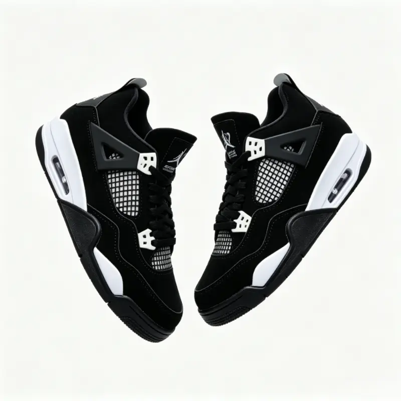 2026 New Black & White Retro Mid-Top Basketball Sneakers, Unisex Sporty Chic Running Shoes with Shock-Absorbent Cushioned Sole, Everyday Active Streetwear Trainers for Daily Casual Athletics