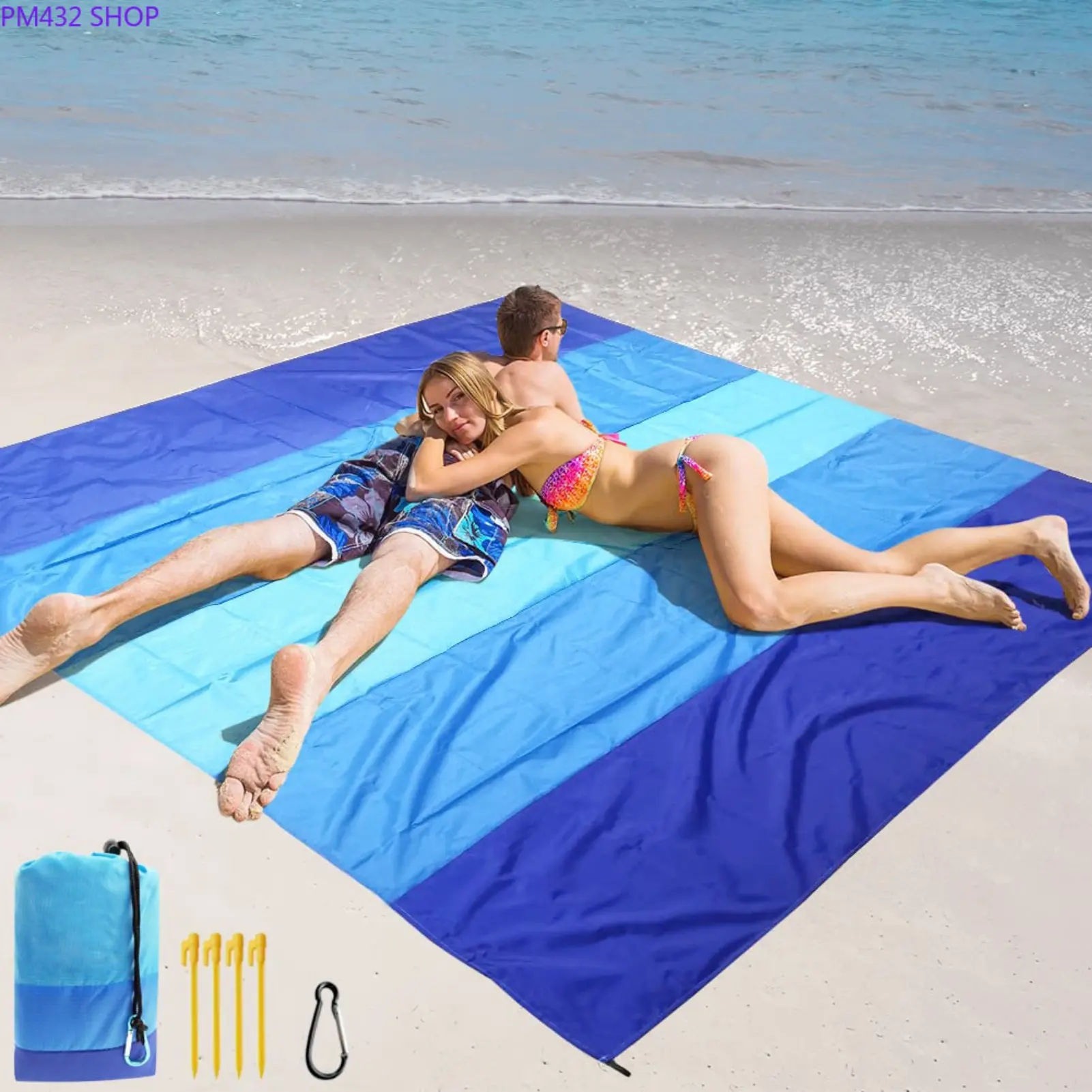 Foldable Portable Beach Mat – Waterproof Sandproof Outdoor Camping Picnic Blanket, Lightweight Travel Ground Mat for Beach, Park, Hiking & Summer Outdoor Activities