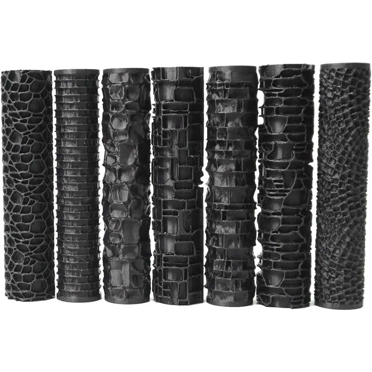 Texture Roller Set 7-Pattern 3D-Printed Miniature Terrain Rollers for Clay & Modeling Ideal for D&D Tabletop Polymer Clay Crafts (Interesting 7 Patterns)