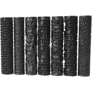 Texture Roller Set 7-Pattern 3D-Printed Miniature Terrain Rollers for Clay & Modeling Ideal for D&D Tabletop Polymer Clay Crafts (Interesting 7 Patterns)