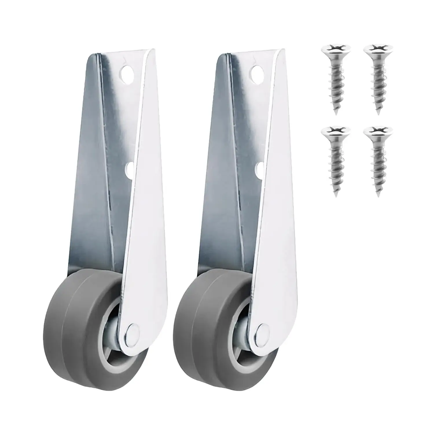 2-Pack Rubber Swivel Gate Rolling Casters (4.5×1.14 inches), Non-Slip Replacement Pulley Wheels with Screws for Garden Gates, Fences