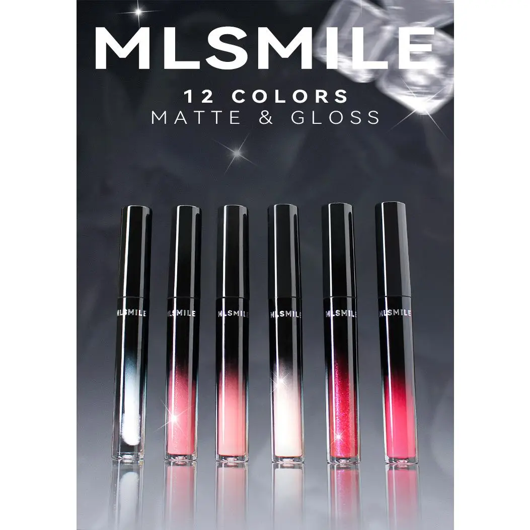 12-color matte lipstick lip glaze, long-lasting, non-stick, non-fading, transparent lip gloss, pearlescent lip color
