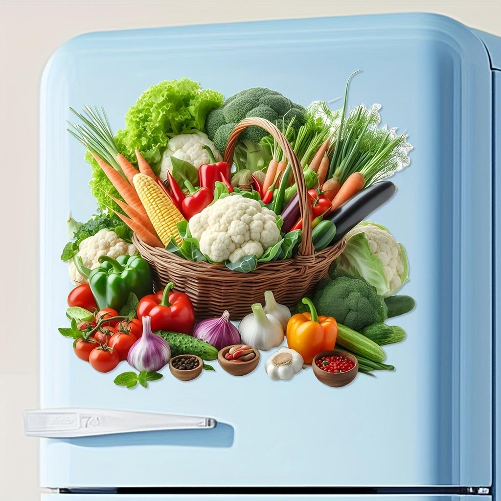 Self-Adhesive Removable Vegetable Fruit Wall Decal, Kitchen Living Room Decoration, Easy Peel & Stick Vinyl Art, Home Decor Sticker