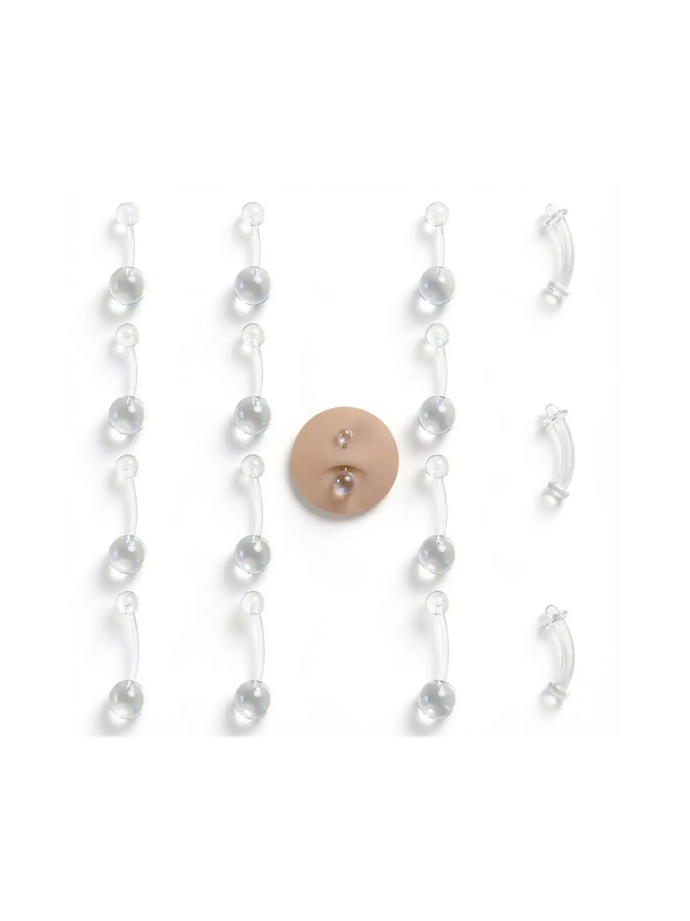 14G Clear Plastic Belly Button Rings Flexible Piercing Retainers | Multiple Sizes 10mm 12mm 14mm 16mm Hypoallergenic Belly Button Rings for Women During Surgery Sports Work and Pregnancy