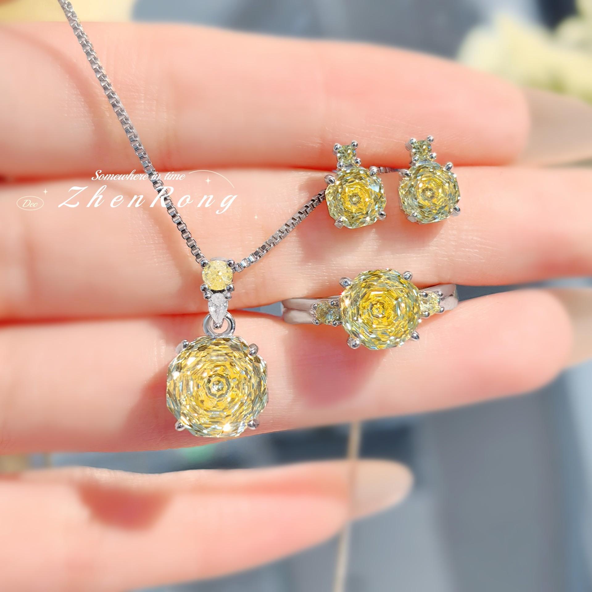 ✨   Octagonal Millennial Rose Cut CZ Set |   Pendant Necklace + Stud Earrings + Ring 💍 |   Same Chic Design |   Available Separately 🎁   – Trendy Gift for Her