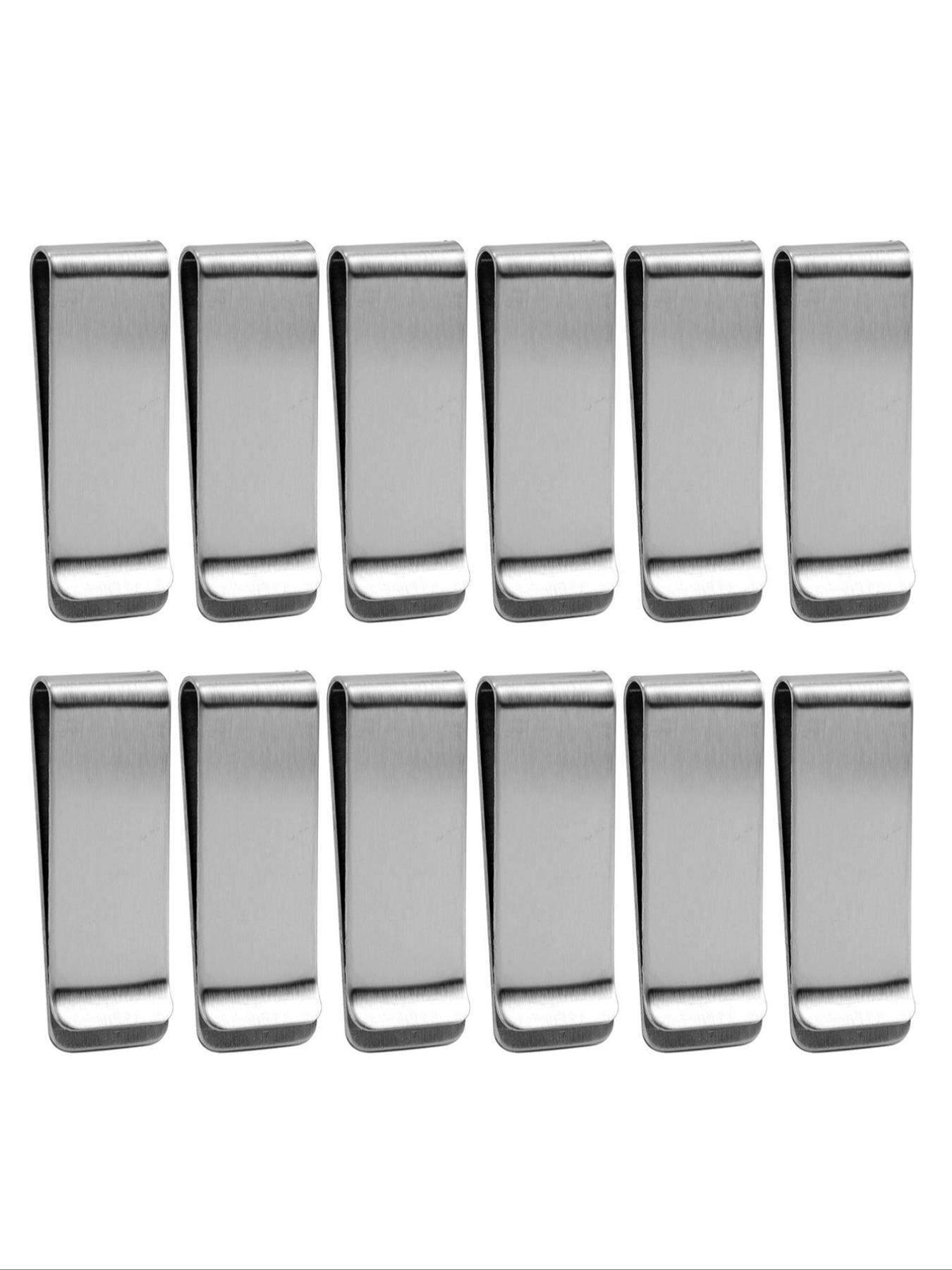 Simple Metal Money Clip for Cash and Credit Cards (1/3/6/12pcs), Fashion Money Holder, Stainless Steel Card Holder for Travel & Business, Casual Versatile Card Holder for Men, Office Desk Accessories
