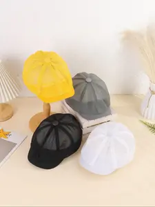 Solid Color Mesh Baseball Cap, Casual Outdoor Sunshade Newsboy Cap for Men & Women, Fashion Accessories for Daily Wear, Mesh Hat