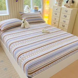3pcs Bed Sheet Set, Includes 1 Mattress Cover + 2 Pillowcases, Soft Fabric, Dustproof, Non-Slip, Single Double Queen