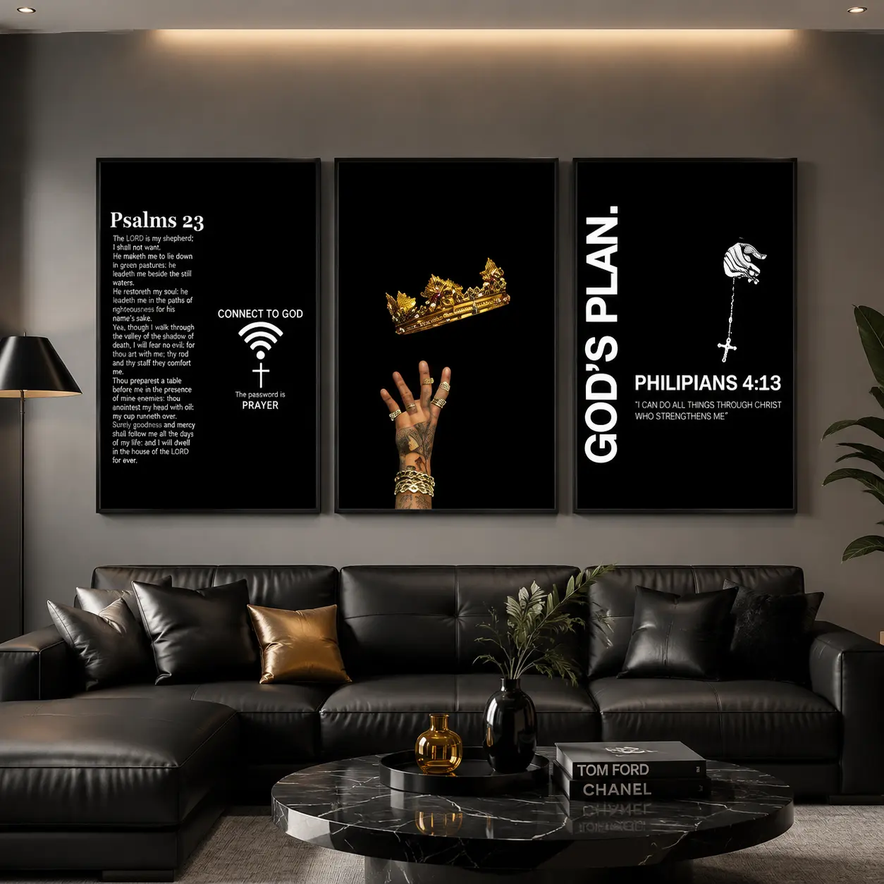 Black Excellence Wall Art Bible Verse Canvas Print Inspirational Christian Decor for Bedroom and Home