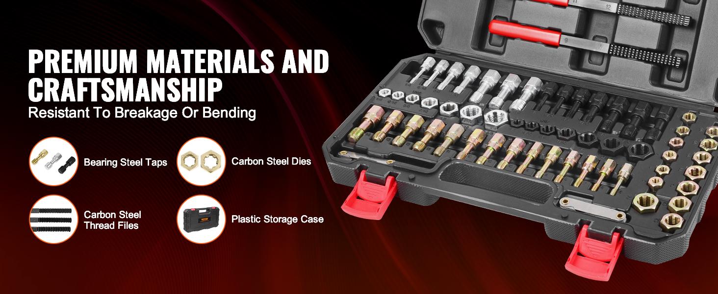 Father's Day Gift VEVOR Thread Restorer Kit 61Piece Thread Chaser Set - UNC UNF and Metric Thread Restorer Tool wit Thread Files Storage Case - Heat Treated Steel for Mechanics DIY Enthusiasts Father's Day Gift VEVOR Thread Restorer Kit 61Piece Thread Chaser Set - UNC UNF and Metric Thread Restorer Tool wit Thread Files Storage Case - Heat Treated Steel for Mechanics DIY Enthusiasts