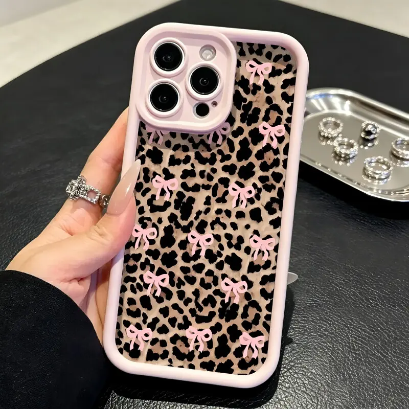 Fashion Bow Pattern Phone Case, Cute Phone Protective Cover, Shockproof Phone Cover, Phone Accessory Compatible with Smartphone iPhone X XS 11 12 13 14 15 16 17 Pro Max Casing