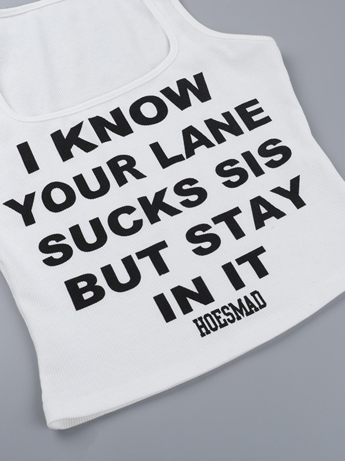 Women's Letter Print Tank Top, Casual Sleeveless Top for Summer, Ladies Clothes for Daily Wear, Womenswear