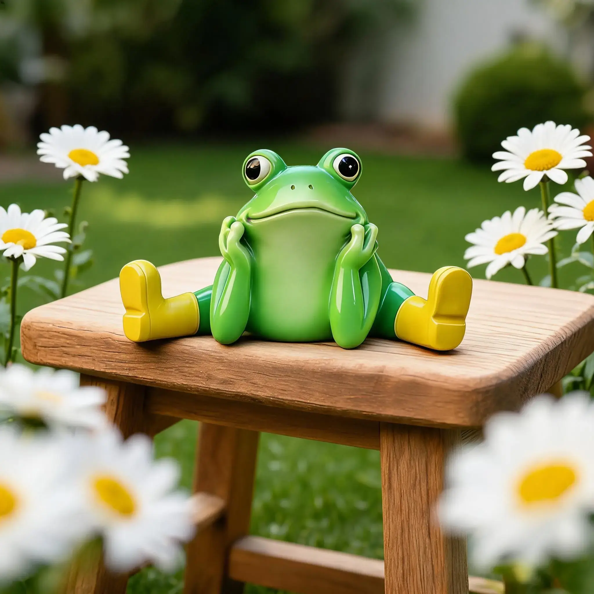Frog Garden Decorative Resin Craft, Realistic Frog Figurine for Landscape Decoration, Micro Landscape Ornament for Desk and Courtyard