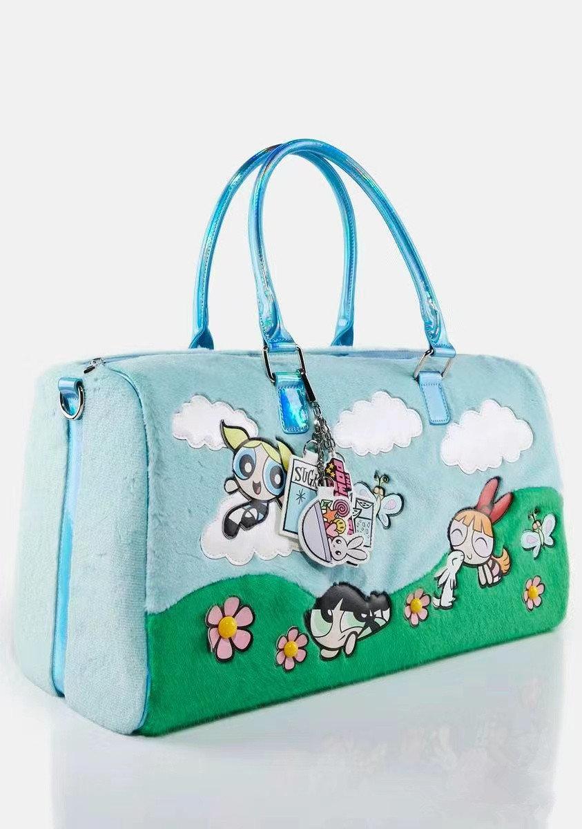 Large Capaci Plu Handbag Cartoon Animation Youthful Sle Soft Rabbit Fur Material Zipper Closure Casual Leisure Handbag