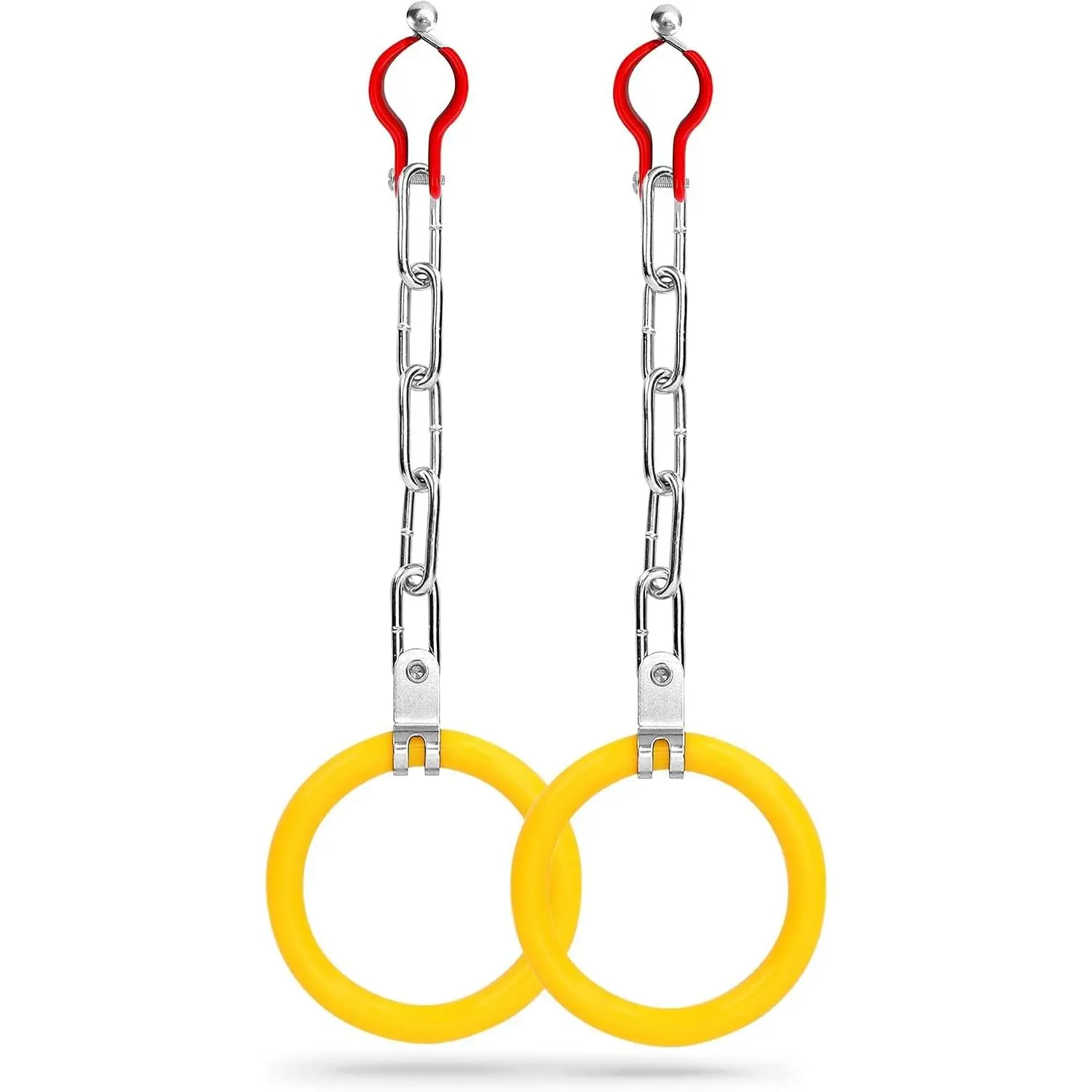 2 Clamping Hoops Gymnastic Bar Monkey Ring - Outdoor Backyard Ninja Line Accessories Set, Durable Ninja Gymnastic Rings with Ring Bell, Kids Training Exercise Equipment
