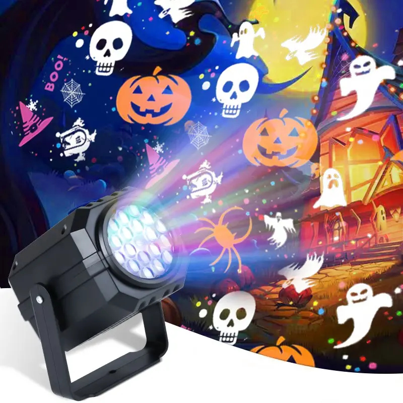 USB Halloween Atmosphere Projector Light, Classic Horror Elements, Party Terror Mood, Ideal for Halloween, Home Parties, Haunted House, Birthday Gifts, Escape Rooms