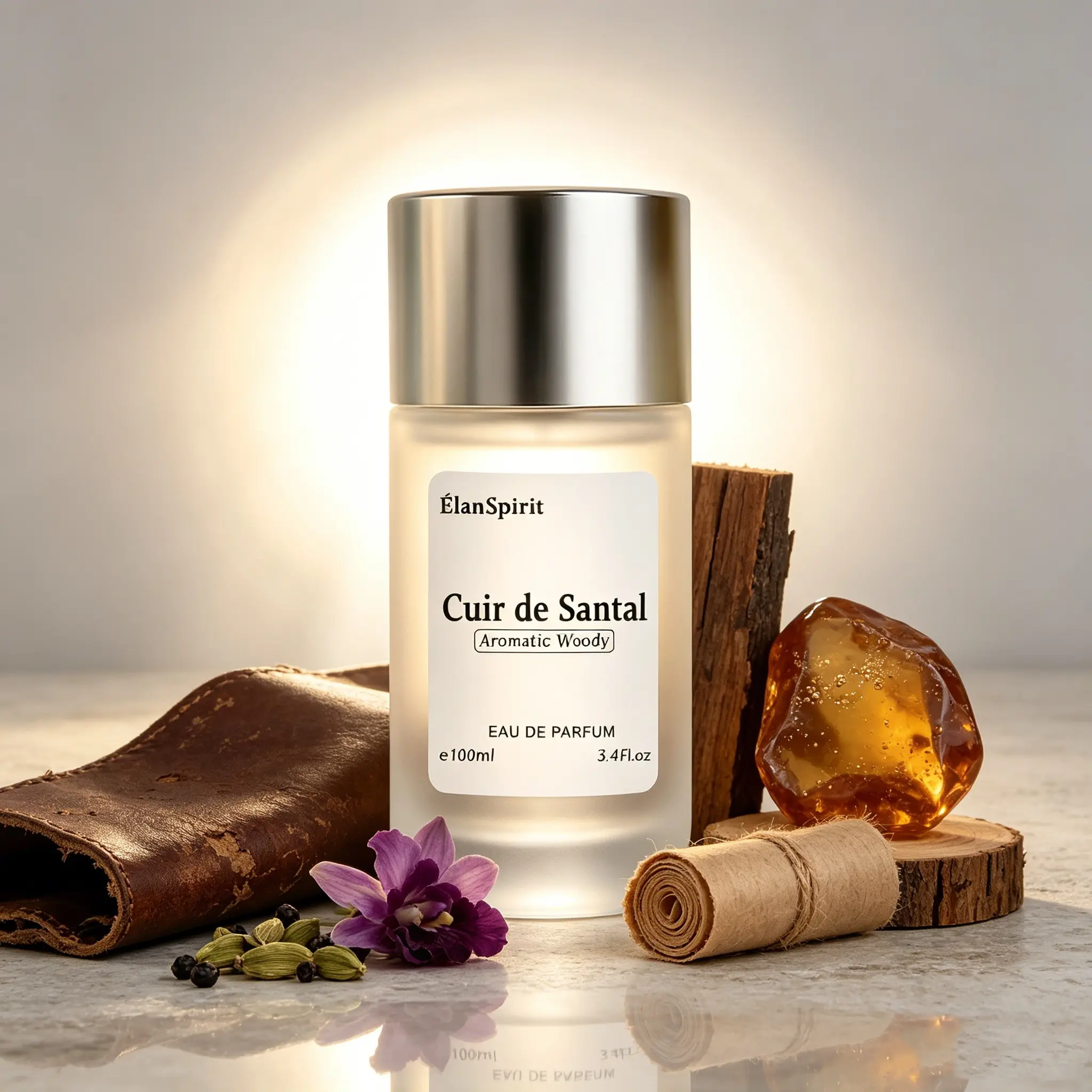 Cuir de Santal Perfume Unisex Fragrance for Man and Women, Daily Fragrance, Eau de Parfum (100ml) - Aromatic Woody Scent, Long-Lasting Fragrance with Sandalwood, Leather & Amber, Perfect Gift